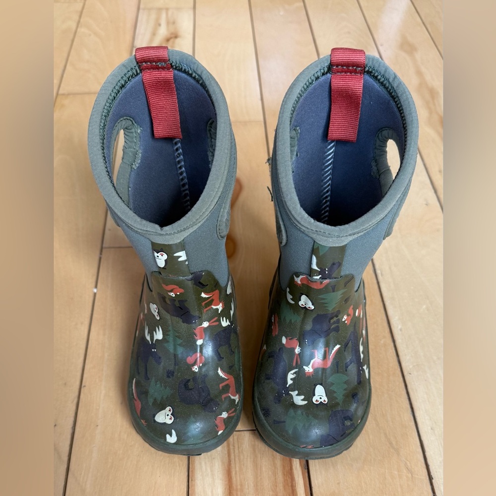 Bogs K CLSC WOODLAND Infant Kids Size 7 Green Waterproof Rubber Boots 71853-301